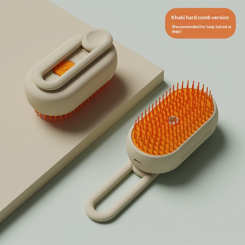 Spray Massage Grooming Brush - Mocha color curled version