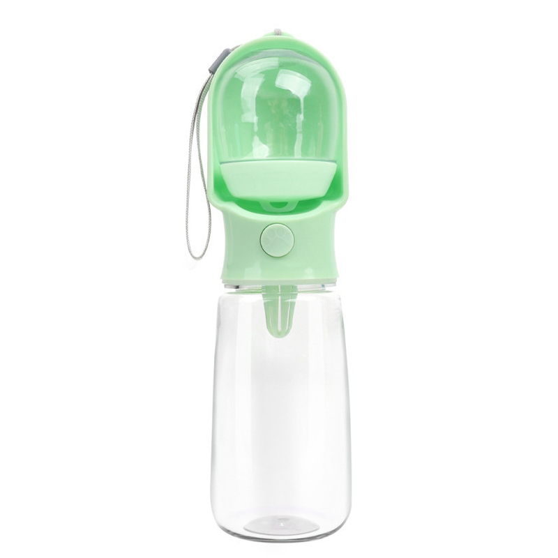 Portable Dog Water Bottle with Bowl - Green / 500ml