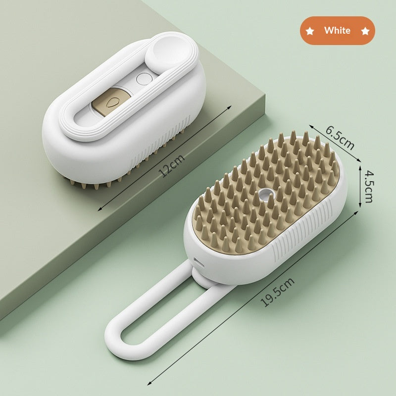 Spray Massage Grooming Brush - Ceramic white PP material