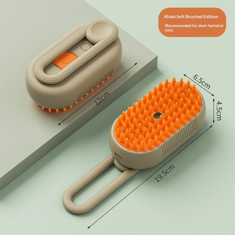 Spray Massage Grooming Brush - Milk coffee color