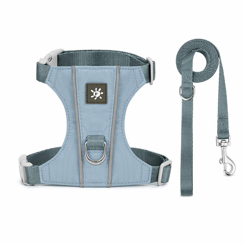 Reflective Cat Harness and Lead - Grey blue / XS