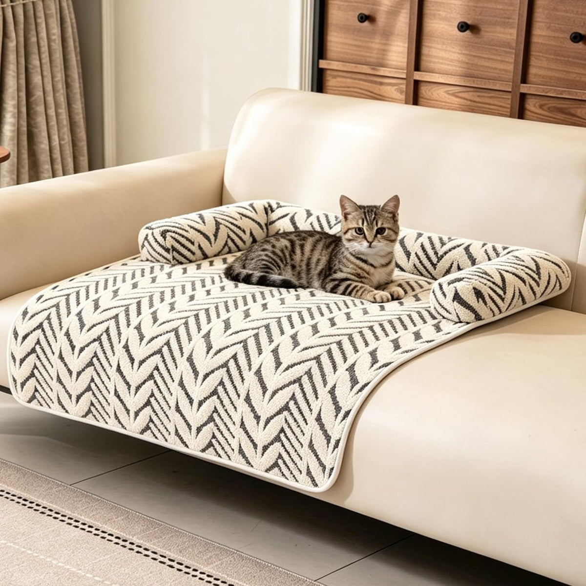 Calming Dog Couch Bed with Neck Support
