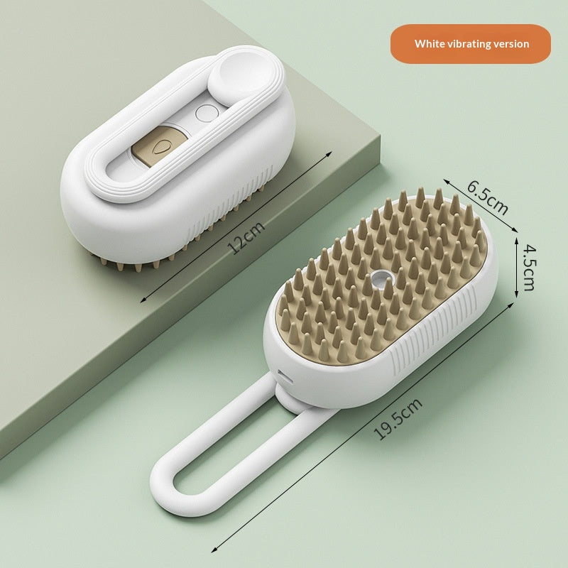 Spray Massage Grooming Brush - Ceramic white vibrating plate