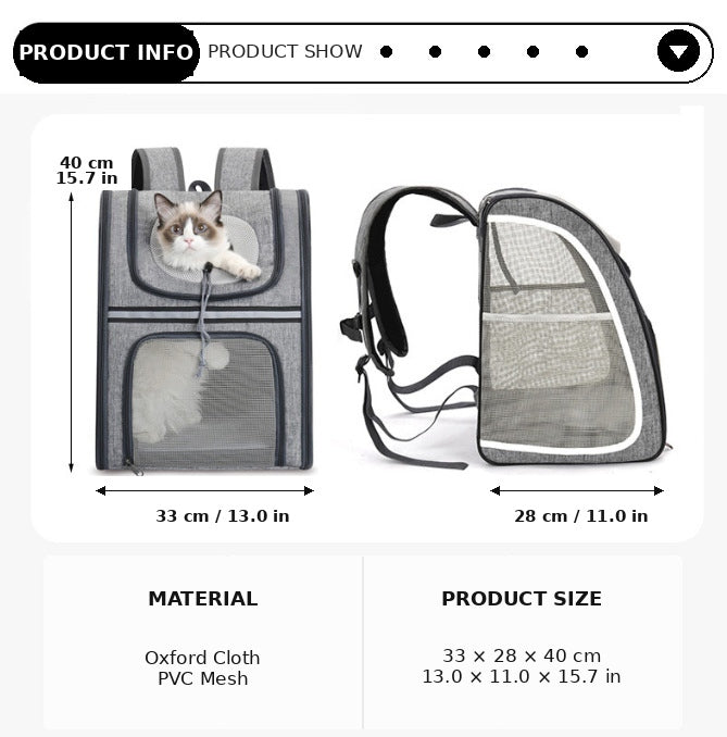 Large Cat Backpack Carrier