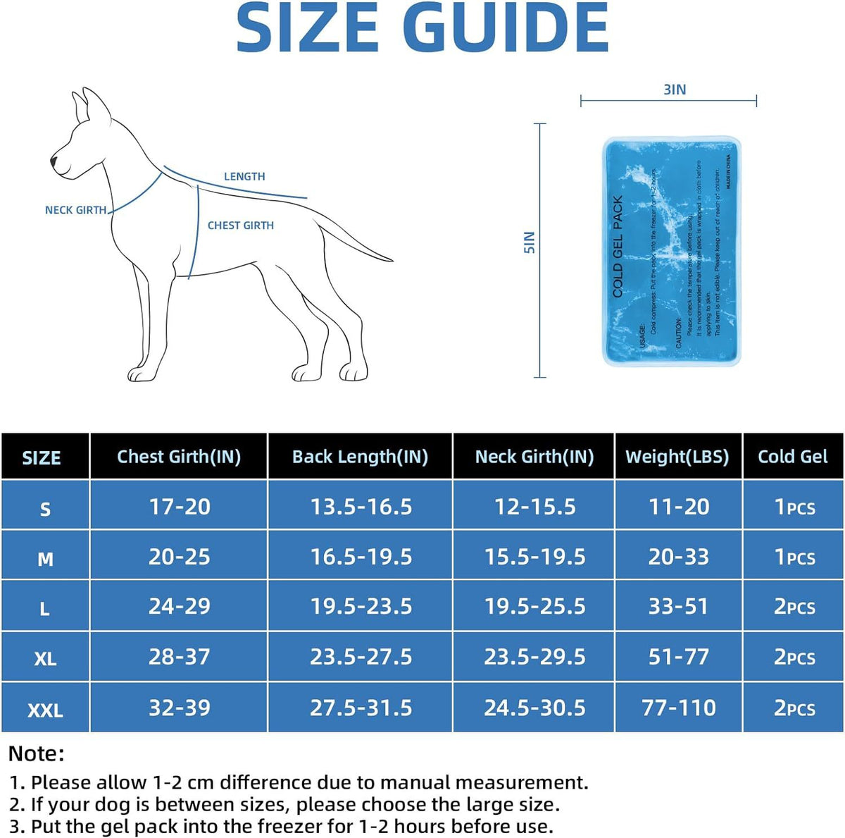 Dog Cooling Vest with Ice Packs