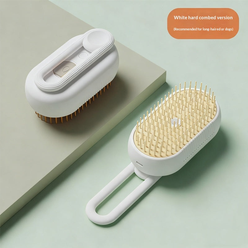 Spray Massage Grooming Brush - Ceramic white hard comb versi